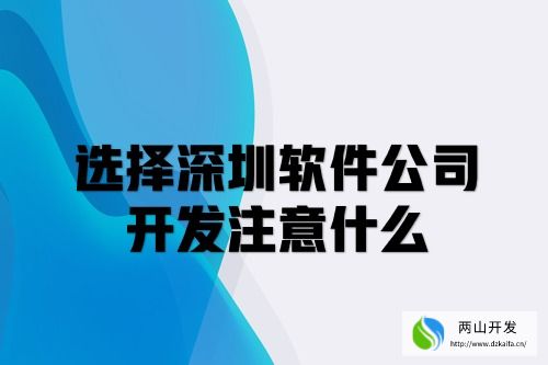 選擇深圳軟件開發公司應注意什么